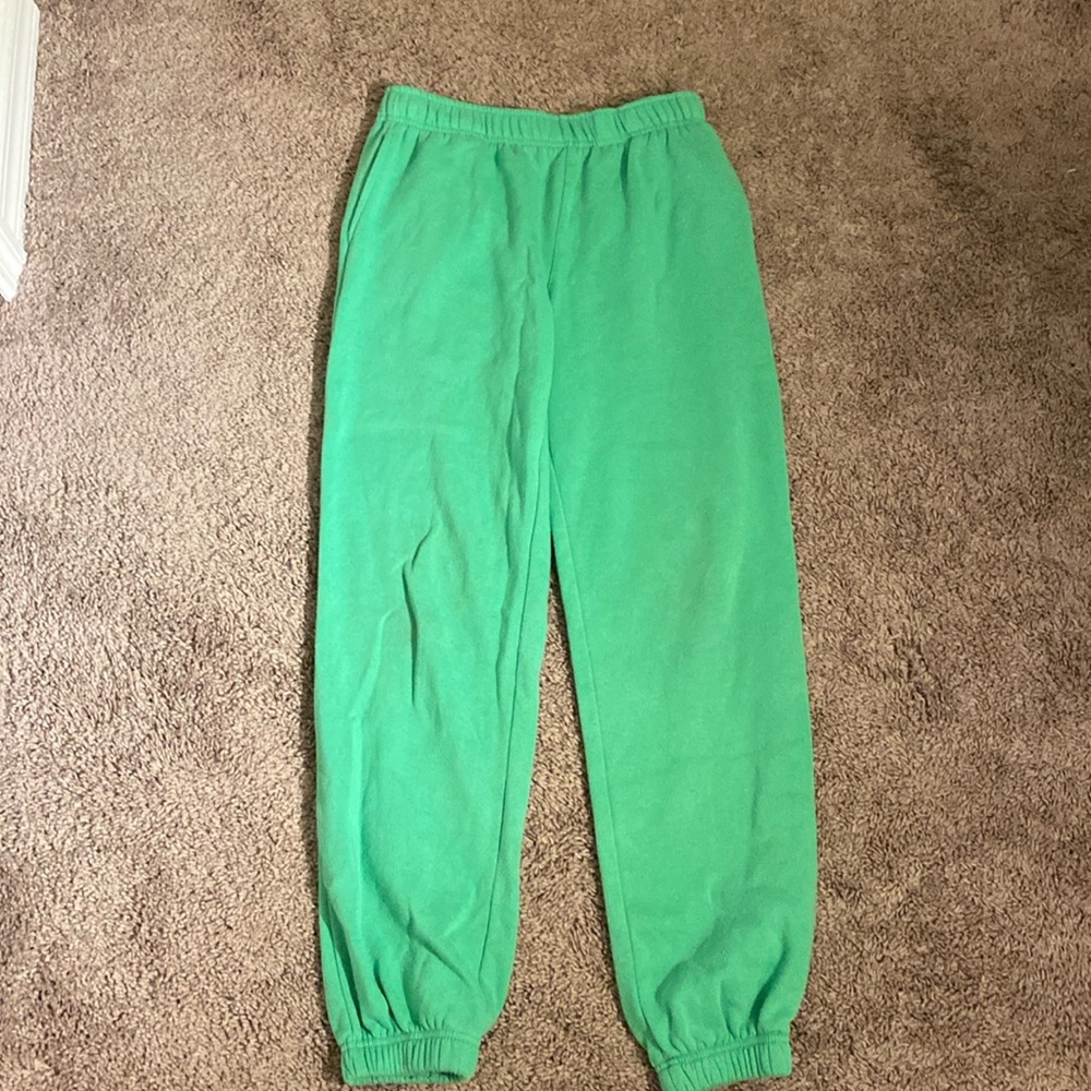 Green sweatpants